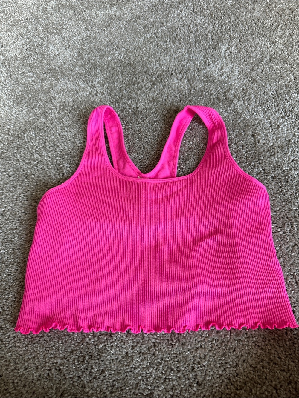 Yogalicious Hot Pink Ribbed Tank Top